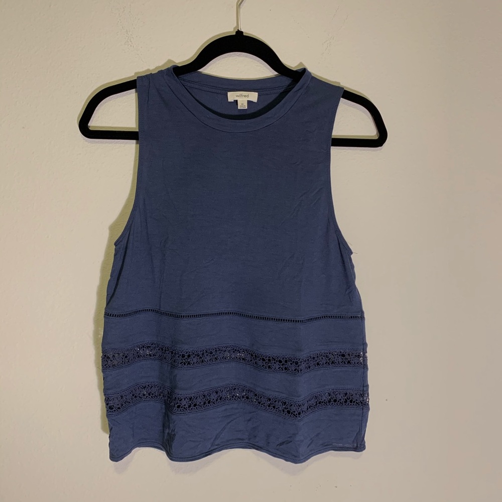 Wilfred Blue Tank with Eyelet Detail